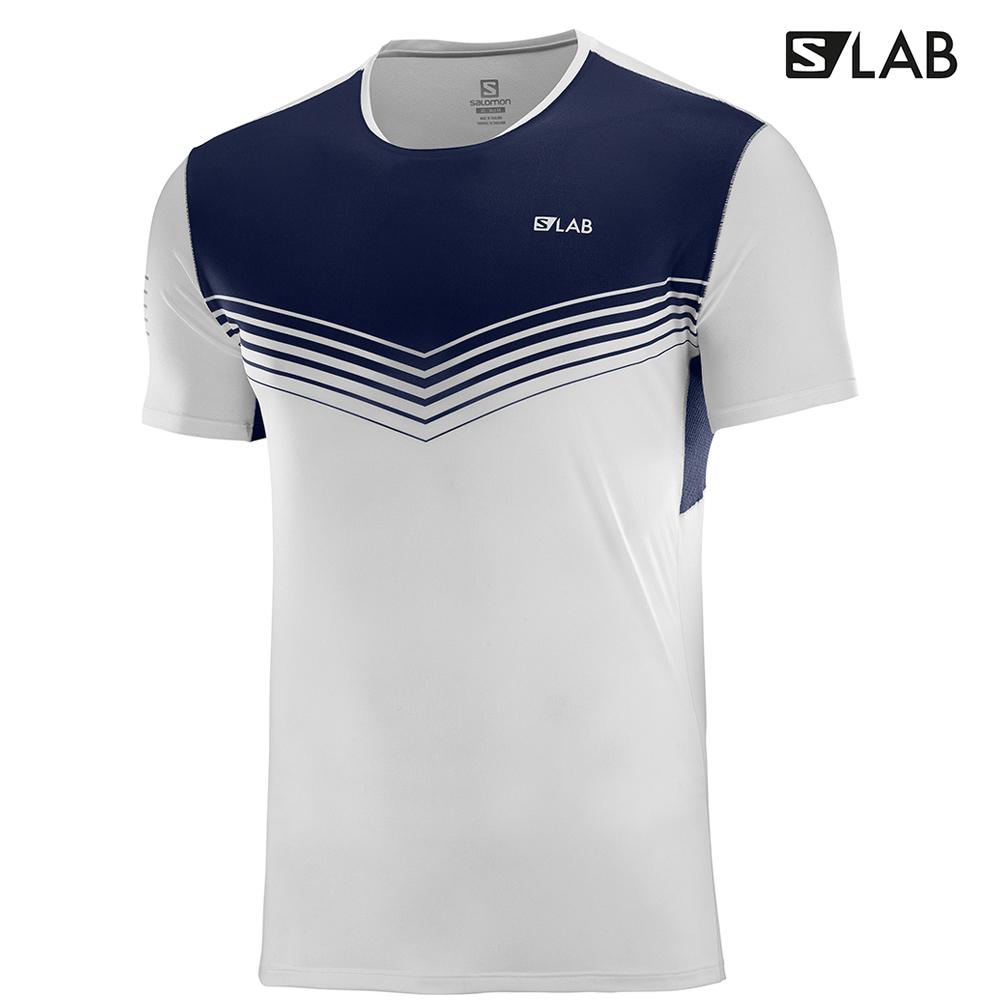 Salomon Israel S/LAB SENSE M - Mens T shirts - White/Blue (LNGQ-70246)